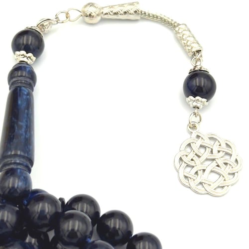 سبحة بكلايت لون كحلي مموج - طربزونة معدن