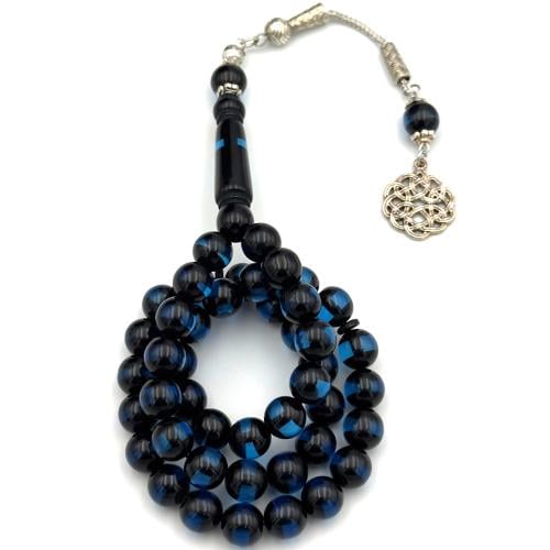 سبحة بكلايت لون حرباء كحلي مع اسود- طربزونة معدن