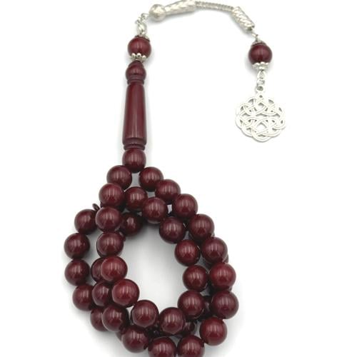 سبحة بكلايت لون عنابي - طربزونة معدن