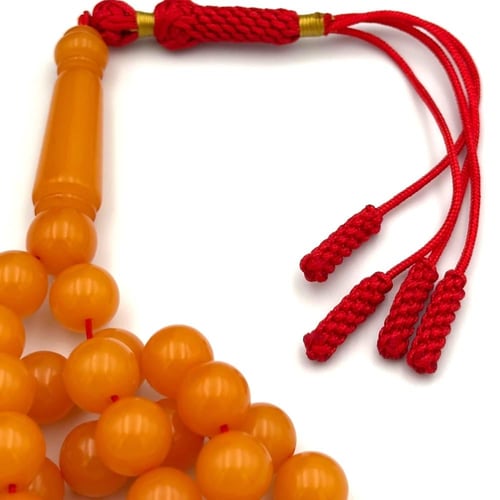 سبحة بكلايت لون كهرمان اصفر - كركوشة