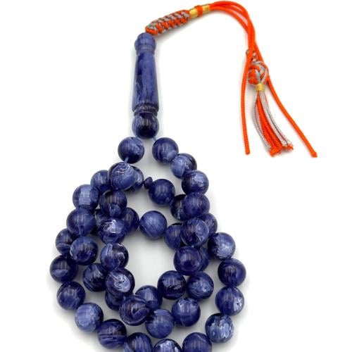 سبحة بكلايت لون ازرق بحري مموج - كركوشة