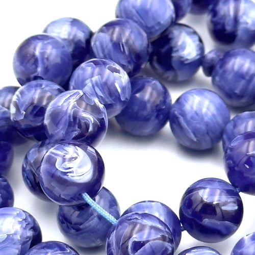 سبحة بكلايت لون ازرق بحري مموج - كركوشة