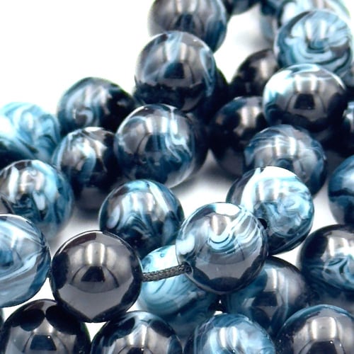 سبحة بكلايت لون ازرق مموج- كركوشة