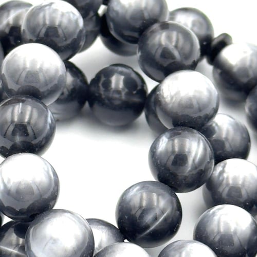 سبحة بكلايت لون رصاصي مموج مع اسود- طربزونة معدن