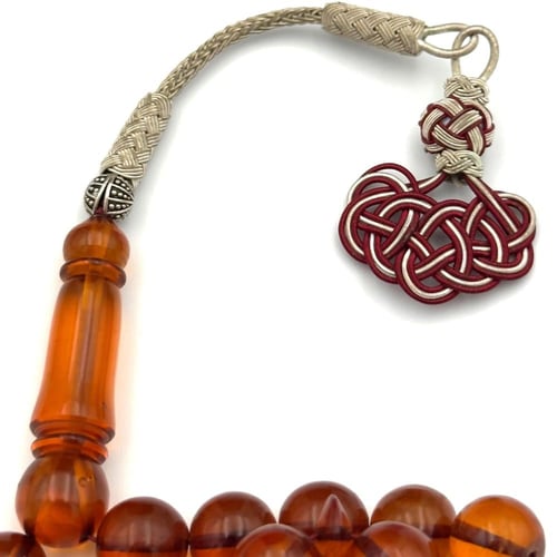 سبحة بكلايت لون عسلي فاتح - طربزونة نحاس