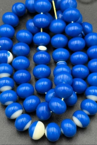 سبحة بلياردو لونين ازرق وابيض تمليكة