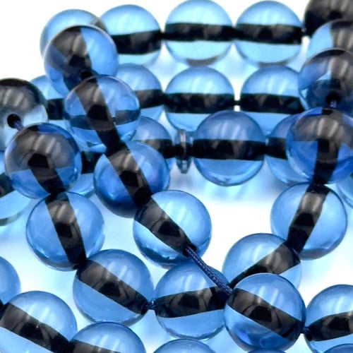 سبحة بكلايت لون كحلي شفاف خيط اسود - كركوشة