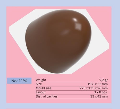 قالب شوكولاتة تركي نصف بيضاوي