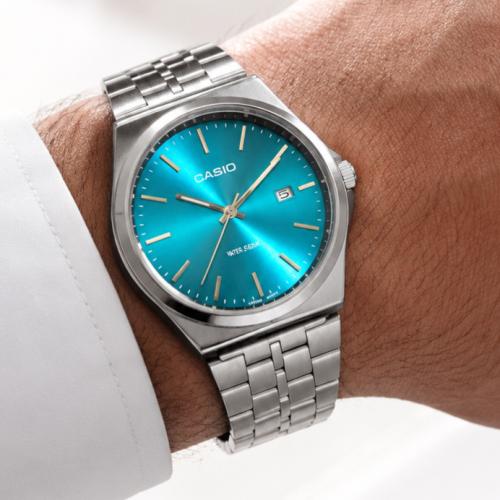 ساعة كاسيو CASIO MTP تركوازي