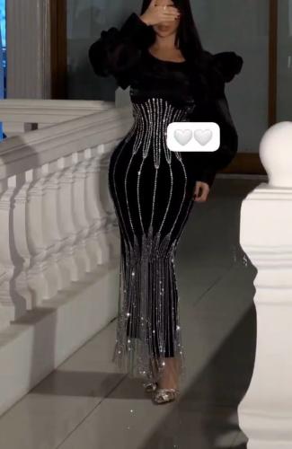 فستانين مطرزه ابيض اسود