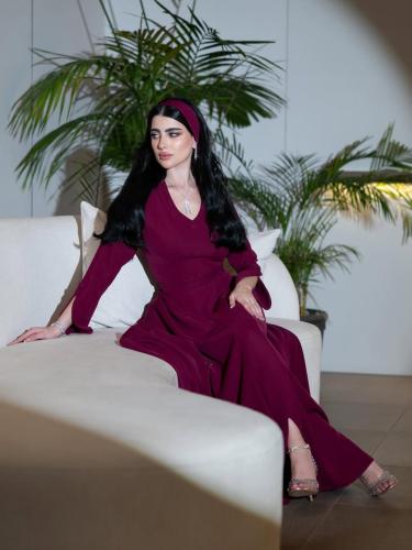 Maroon dress with sleeves