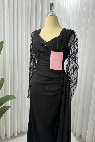 فستان زيتي اسود