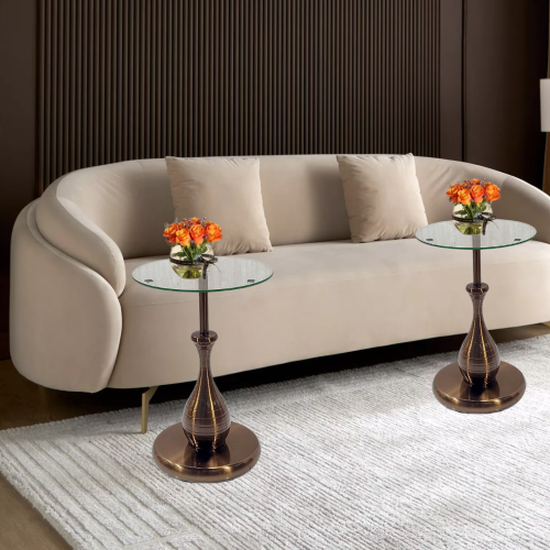 طاولة تقديم مفرد بسطح قزاز