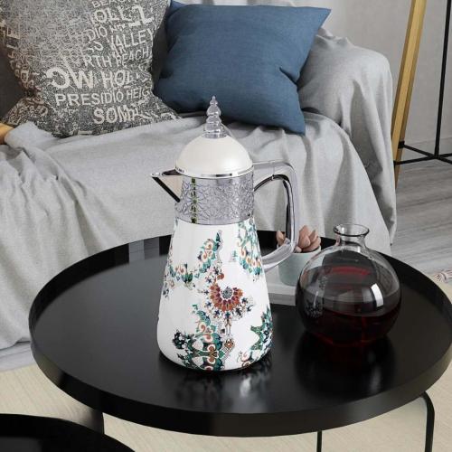 ترمس استيل مزخرف فضي 1لتر