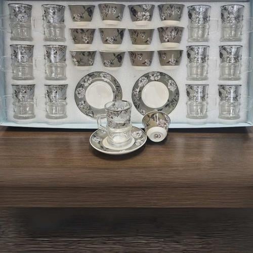 طقم ضيافة كاسات وبيالات 36 قطعة