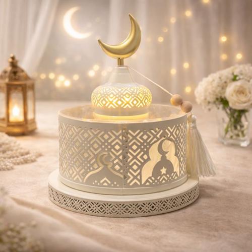 صحن تقديم رمضاني صغير *بغطاء اكريلك مضيئ