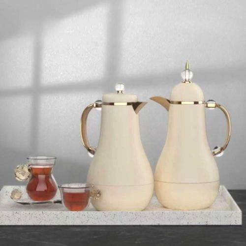 طم ترامس بيج مذهب استيل 1+1 لتر شاي وقهوة