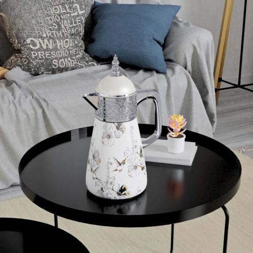 ترمس استيل مزخرف فضي 1لتر