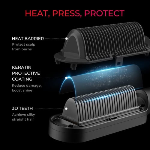 تيمو - مشط فرد شعر أيوني , اسود