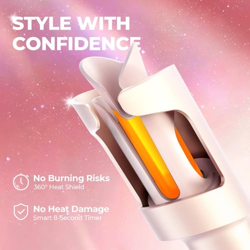 تيمو - جهاز تجعيد الشعر الأوتوماتيكي , وردي