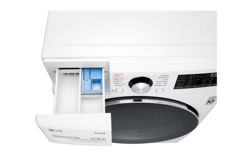 إل جي - غسالة تحميل أمامي، سعة غسيل 15 كجم، تجفيف...