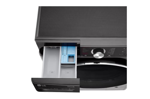 إل جي - غسالة تحميل أمامي، سعة غسيل 12 كجم، تجفيف...