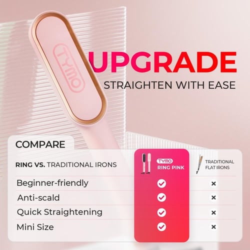 تيمو - مشط تمليس الشعر , وردي