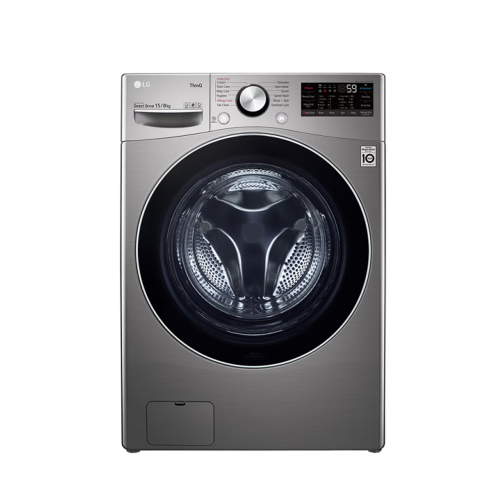 إل جي - غسالة تحميل أمامي، سعة غسيل 15 كجم، تجفيف...