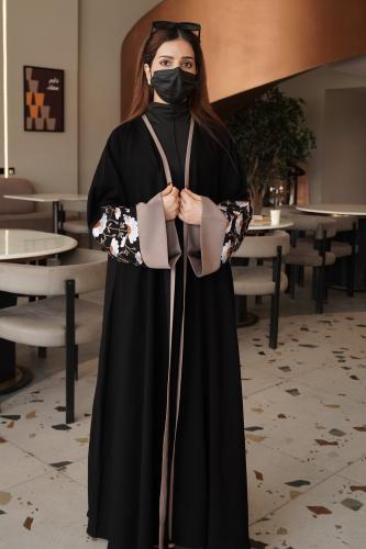 كريب ملكي مع تطريز على برتقالي وابيض