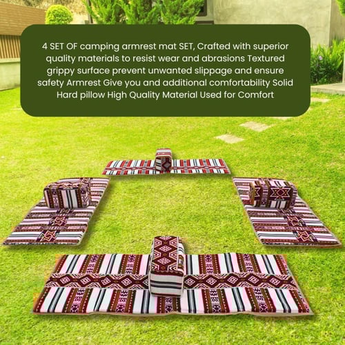 أربعة فرشات تخييم للرحلات والنزهات مع مراكي ولباد