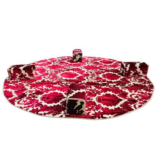 سجادة تخييم دائرية 3×3 متر مع فتحة مركزية وأربع مس...