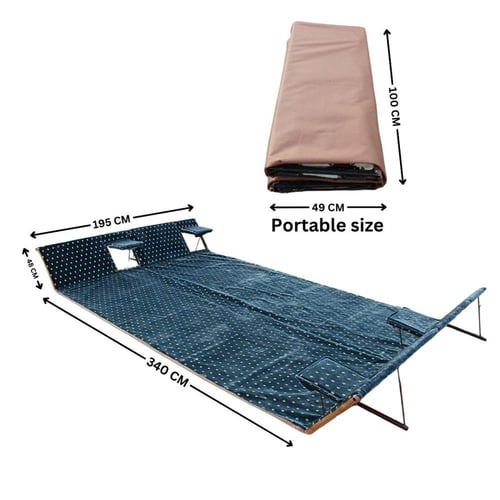 طقم فرشة تخييم مع مقعدين جانبيين وهيكل فولاذي للرا...
