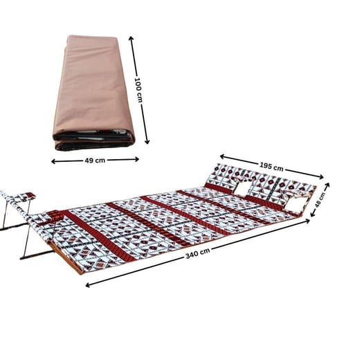 طقم فرشة تخييم مع مقعدين جانبيين وهيكل فولاذي مريح