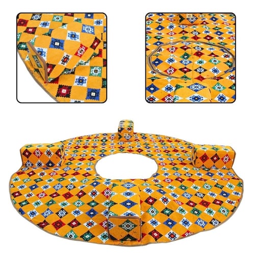 سجادة تخييم دائرية 3×3 متر مع فتحة مركزية وأربع مس...