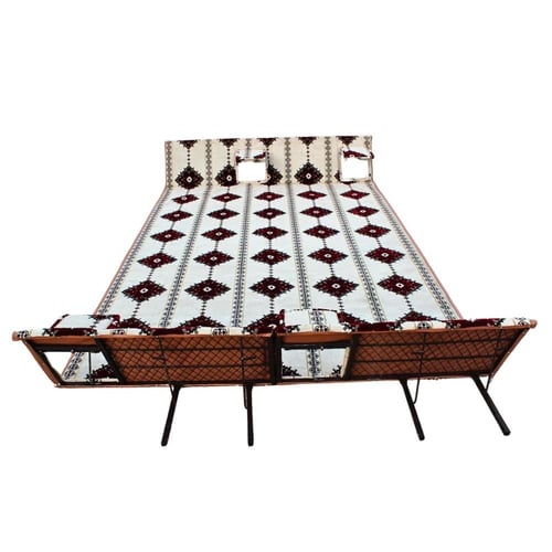 طقم فرشة تخييم مع مقعدين جانبيين وهيكل فولاذي متين