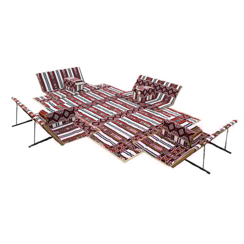 طقم فرشة تخييم للرحلات والنزهات مع مقاعد وأربعة مر...