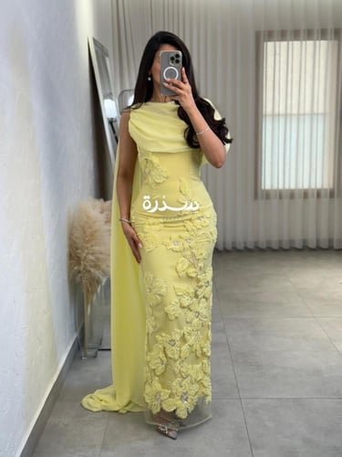 فستان تل كلفة ورد