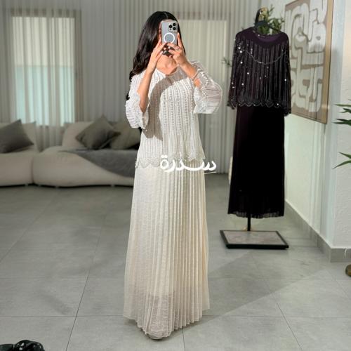 فستان بلاسيه قطعتين مطرز