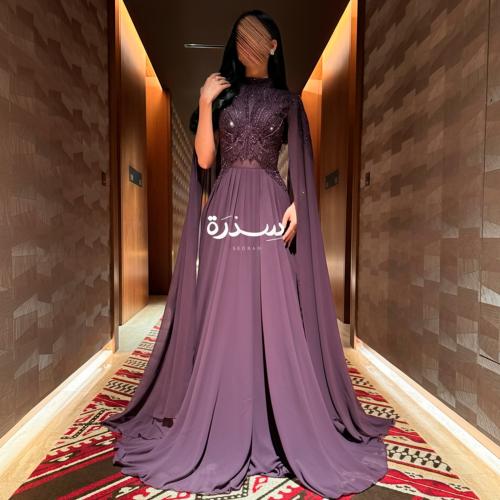 فستان موف بقصة خصر