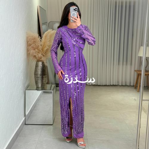 فستان موف ترتر بقصة عالكتف