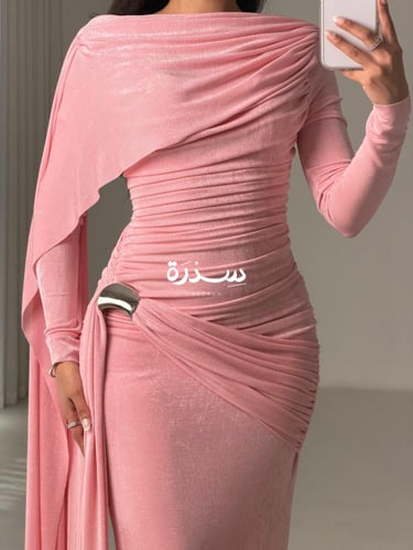 فستان ناعم ماسك طويل