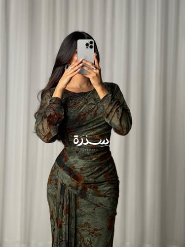 فستان ناعم مشجر