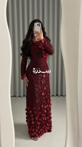 فستان ناعم دانتيل تطريز مورد