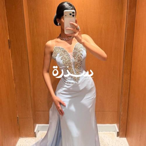 فستان سهرة الساتان الحريري
