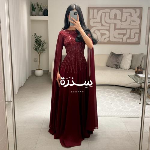 فستان تل بتطريز مميز