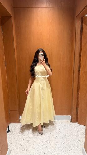 فستان ناعم لينن بحبال خلفية