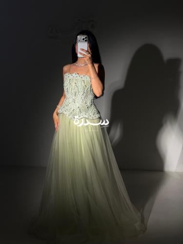 فستان كورسيه تطريز يدوي دبل كلوش