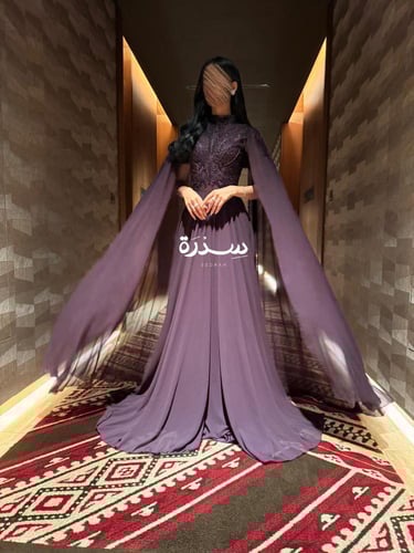 فستان موف بقصة خصر