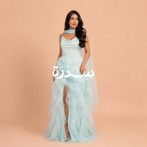 فستان سهرة الكشكشة المموجة