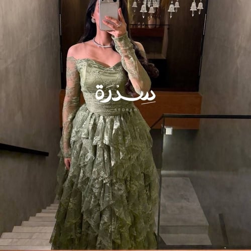 فستان سهرة دانتيل كامل